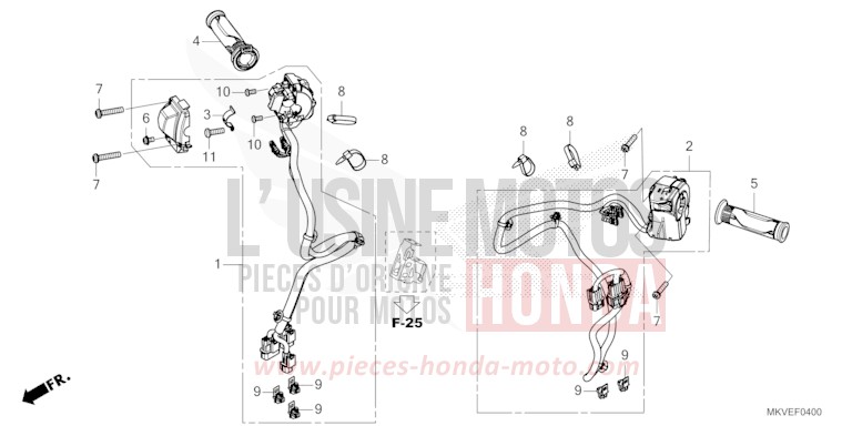HANDLE SWITCH/GRIP for Forza 750 MAT WARM ASH METALLIC (YR386) from 2025